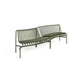 HAY Palissade Park dining bench, in-out, set of 2, olive