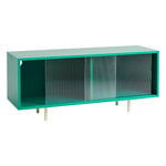 HAY Colour Cabinet w/ glass doors, floor, 120 cm, dark mint