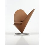 Vitra Heart Cone Chair poltrona lounge, acciaio - Leather Premium F 97 cognac, immagine extra