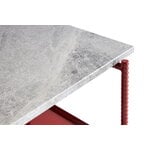 HAY Table d’appoint Rebar 75 x 44 cm, barn red - marbre gris