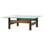 Audo Copenhagen Brasilia lounge table, dark stained oak - clear glass