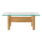 Audo Copenhagen Brasilia lounge table, natural oak - clear glass