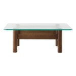 Audo Copenhagen Brasilia lounge table, dark stained oak - clear glass