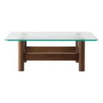 Audo Copenhagen Brasilia lounge table, dark stained oak - clear glass