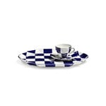 Serax Fête des Bêtes oval serving plate, blue - white, view 3
