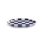 Serax Fête des Bêtes oval serving plate, blue - white, view 4