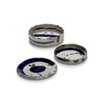 Serax Sophia deep round serving plate, beige - blue, view 6