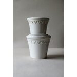 Bergs Potter Københavner kukkaruukku alusella, lasitettu mineral white, tuotteen lisäkuva
