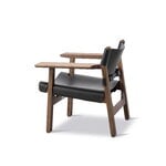 Fredericia The Spanish Chair nojatuoli, musta nahka - öljytty pähkinä