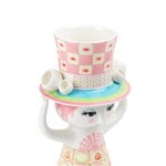 Bjørn Wiinblad Jarrón Lady with Hat, 24,5 cm, rosa - amarillo, imagen extra