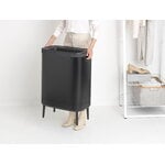 Brabantia Bo Laundry Bin Hi Wäschebehälter, 2 x 45 l, Mattschwarz