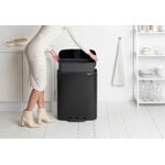 Brabantia Poubelle à pédale Bo Pedal Bin 60 L, noir mat