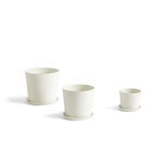 HAY Botanical Family pot and saucer, L, off white