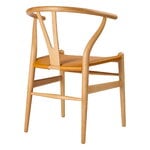 Carl Hansen & Søn CH24P Wishbone chair, oiled beech - Loke leather light brown, view 2