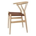 Carl Hansen & Søn CH24P Wishbone chair, rovere insaponato - pelle Loke marrone scuro, vista 4
