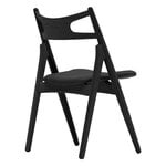 Carl Hansen & Søn CH29P chair, black oak- black leather Loke 7150
