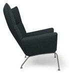 Carl Hansen & Søn CH445 Wing lounge chair, stainless steel - dark grey