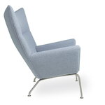 Carl Hansen & Søn CH445 Wing lounge chair, stainless steel - light grey