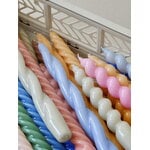 HAY Long twist candles, set of 6, green - dark rose - tangerine