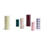 HAY Column candle, M, light blue - blue - bordeaux - silver, view 3