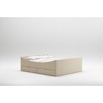 RYE Curved sängynrunko 2 laatikolla, 140 x 200 cm, vaalea beige, tuotteen lisäkuva