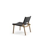 Nikari December lounge chair, oak - black leather