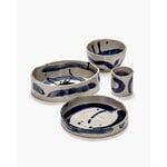 Serax Sophia deep round serving plate, beige - blue, view 4