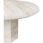 GUBI Epic ruokapöytä, pyöreä, 130 cm, valkoinen travertiini