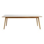 FDB Møbler C35C dining table, 220 x 95 cm, oak - light grey linoleum