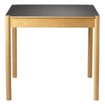 FDB Møbler C44 dining table, 80 x 80 cm, oak - black linoleum