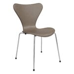 Fritz Hansen Series 7 3107 chair, Edge sewn, chrome -  slate grey leather, extra image