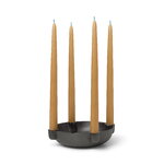 Ferm Living Bowl candle holder, medium, blackened aluminium