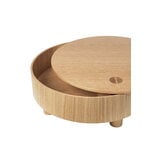 Ferm Living Tavolo contenitore Olles, diametro 80 cm, impiallacciato rovere naturale, immagine extra