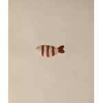 Ferm Living Harbour seinäkoukku, Fish Stripe, baked clay - light celedon, näkymä 3