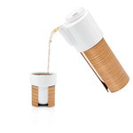 Tonfisk Design Warm teekannu 1,1 L, valkoinen - tammi, keraaminen kansi
