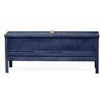 Form & Refine Banc de rangement A Line, 111 cm, frêne teinté bleu indigo