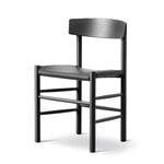 Fredericia J39 Mogensen chair, black lacquered beech - black leather Omni 301, extra image