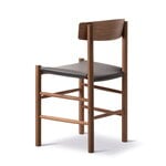 Fredericia J39 Mogensen chair, oiled walnut - dark brown leather Omni 377, extra image