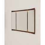 GUBI Vanity wall mirror, 3 panels, walnut - brass