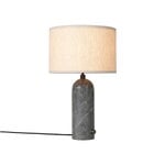 GUBI Lampe de table Gravity, petit modèle, marbre gris - toile