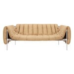 Hem Puffy 2,5 seater sofa, sand leather - stainless steel