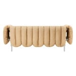 Hem Canapé Puffy 2,5 places, cuir sable - acier inoxydable