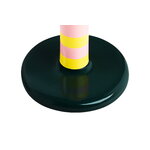 Hem Pesa candle holder, high, pink - sulfur yellow stripe