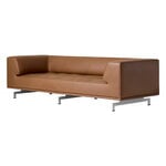 Fredericia Delphi 2-istuttava sohva, harj. alumiini - ruskea nahka Max 91
