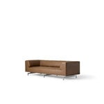 Fredericia Delphi 3-Sitzer-Sofa, gebürstetes Aluminium - braunes Leder Max 