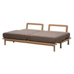 Lundia Hetki sofa bed, oak base - brown Muru 475