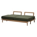 Lundia Hetki sofa bed, oak base - green Muru 482