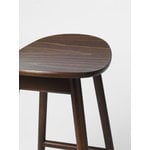 Massproductions Tabouret de bar Icha, 65 cm, hêtre teinté couleur noyer