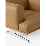 &Tradition Loungesessel Inland AV21, Aluminium poliert – cognac edles Leder