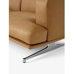 &Tradition 3-Sitzer Sofa Inland AV23, pol. Aluminium - edles Leder cognac